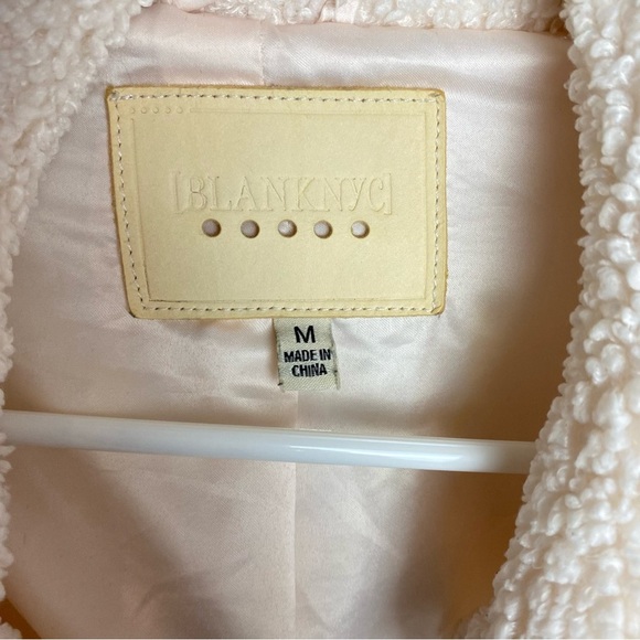Blank NYC Sherpa Shacket Shirt Jacket Women Size Medium Cream Chunky BlankNYC - Picture 7 of 15